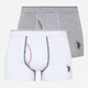 Набор трусов-шорты мужской U.S. Polo Assn 80093 L 2 шт White/Серый/Меланж (8680557156430) - изображение 1
