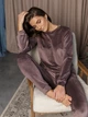 Пижама (свитшот + штаны) женская велюровая BARWA garments 0285/289 L Баклажановая (2112852893254) - изображение 7