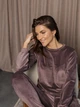 Пижама (свитшот + штаны) женская велюровая BARWA garments 0285/289 L Баклажановая (2112852893254) - изображение 8