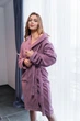Женский банный махровый халат ХL ХХL 100% хлопок Узбекистан 380 г/м2 Пудра - изображение 3