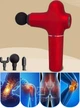 Портативний вібраційний ручний масажер пістолет Massage Gun червоний для спини і тіла м'язовий масажер з 3 насадками - зображення 1