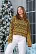 Fashions • Джемпер жіночий з етно візерунком Заріна Fashions 44-50 гірчиця (5212-гу) - зображення 2