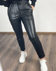 Женские брюки на меху из эко-кожи GF01615 р48 черные - изображение 1