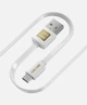 Кабель LUXE CUBE USB micro to USB Flat 1м білий - изображение 1