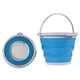 Туристическое складное ведро силиконовое круглое с ручкой 10 литров Collapsible Bucket Blue (zhs0424) - изображение 3