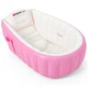 Детская надувная ванночка с подушкой и ножным насосом Intime Baby Bath Tub для купания ребенка со сливом 98X65X28 см Розовый (D-2019090676) - изображение 1