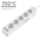 Сетевой фильтр-удлинитель RZTK Power Strip 5+3 USB-A White (PS-5A/W) 2 м - изображение 5