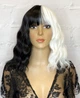 Парик Круэлла Cruella DM-182 каре черно-белый, с имитацией кожи, 38-40 см, термостойкое волокно - изображение 1