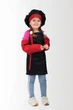 Комплект дитячий Latte Kids 5-7 років | Фартух + Ковпак + Нарукавники Чорно-червоний - зображення 1