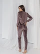 Пижама (свитшот + штаны) женская велюровая BARWA garments 0285/289 L Баклажановая (2112852893254) - изображение 2