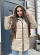 Женская куртка зимняя удлиненная c капюшоном из эко кожи KML 008 S (42-44) Светло-бежевый (K 008/3 A) - изображение 1