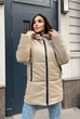 Женская куртка зимняя удлиненная c капюшоном из эко кожи KML 008 S (42-44) Светло-бежевый (K 008/3 A) - изображение 5