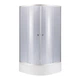 Lidz Latwa SC90x90.SAT.MID.GR Душевая кабина полукруглая, стекло тон. 4 мм + Lidz Душевой поддон KAPIELKA ST90x90x26, с панелью - изображение 1