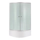 Lidz Latwa SC90x90.SAT.HIGH.FR Душевая кабина полукруглая, стекло Frost 4 мм + Lidz Душевой поддон KAPIELKA ST90x90x41, с панелью - изображение 1