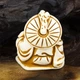 Статуэтка Нэцкэ Хотэй с зонтиком Netsuke Гипс 4,6x4x3.7 см Бежевый (00662) - изображение 3