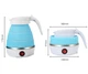 Універсальний силіконовий електричний складний чайник Kettle Foldable БЛАКИТНИЙ - зображення 7