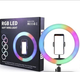 Кольцевая лампа RGB LED с держателем для телефона SOF MJ26 диаметр 26 см без штатива (39485734SM) - изображение 3