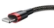 Кабель для айфон с разъёмами USB на Lightning BASEUS cafule (2.4A, 1M). Black-Red - изображение 2