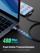 Кабель UGREEN USB 2.0 - Type-C Cable Aluminum Braid 0.5m 3A 18 W Gray / Black (50940) - зображення 4