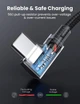 Кабель UGREEN Type-C - Type-C 90° Cable Aluminum Braid 2м 3А 60W Gray / Black (70531) - зображення 5