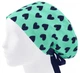 Медицинская шапочка женская HeadwearUniverse универсальная принт сердечки на мяте - изображение 2