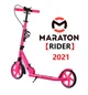 Детский двухколесный самокат Maraton RIDER Розовый + Фонарик, Звонок (2021) - зображення 1