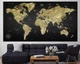 Картина на холсте карта мира черная world map 60х110 см - изображение 3