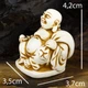 Статуэтка Netsuke Нэцкэ Хотэй сидящий Гипс 4.2x3.5x3.7 см Бежевый (00671) - изображение 5