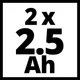 Аккумулятор Einhell Power-X-Change Twinpack 2.5 Ah 18V - изображение 3