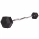 Штанга фиксированная изогнутая резиновая Rubber Hexagon Barbell 20кг Zelart (гриф l-95см) (TA-6231-20) - изображение 1