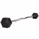 Штанга фиксированная изогнутая резиновая Rubber Hexagon Barbell 15кг Zelart (гриф l-95см) (TA-6231-15) - изображение 1