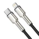 USB кабель Type С на Lightning Baseus Cafule Series Metal Data Cable (2M, 20W, PD, 480 Mbps). Black - изображение 4
