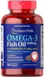Омега-3 риб'ячий жир + вітамін Д3 Omega-3 Fish Oil of Vitamin D3 Puritan's Pride 1200/1000 МО 90 капсул (PP232) - зображення 1