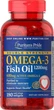 Омега-3 рыбий жир Omega-3 Fish Oil Puritan's Pride двойная сила 1200 мг 600 мг активного 180 капсул (PP242) - изображение 2