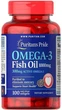 Омега-3 риб'ячий жир Omega-3 Fish Oil Puritan's Pride 1000 мг 300 мг активного 250 капсул (PP233) - зображення 1