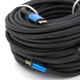 Кабель Merlion HDMI-HDMI 4Kx2K Ultra HD, 30.0m, v2,0, круглий Black, конектор Blue, Blister-box, Q10 - зображення 2