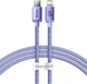 Kabel Baseus Crystal Shine Series Fast Charging Data Cable Type-C to IP 20 W 1.2 m Purpurowy (CAJY000205) - obraz 1