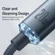 Baseus Crystal Shine Series Szybki kabel do transmisji danych Type-C do iP 20 W 2 m Czarny (CAJY000301) - obraz 5