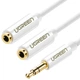 Кабель Ugreen AV134 3.5mm M-2x3.5mm F Audio Splitter 20см (White) (6769257) - зображення 1