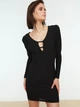 Платье-футболка короткое летнее женское Trendyol TPRSS22EL0536 34 Black (8683045864176) - изображение 2