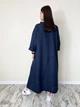 Льняна простора сукня темно-синя XL - linen island (132800) - зображення 2