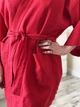 Женский льняной халат "Кимоно" красный XS - linen island (132449) - изображение 2