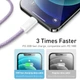 Кабель Baseus Dynamic Series Fast Charging USB-C to Lightning 20W 1m Purple (CALD000005) - изображение 3