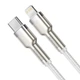 Кабель Baseus Cafule Series Metal USB-C to Lightning PD 20W 1m White (CATLJK-A02) - изображение 2