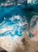 Картина эпоксидной смолой "Изумрудно-бирюзовое море " 35см - изображение 2