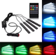 Светодиодная неоновая лента RGB для салона автомобиля с цветомузыкой, декоративная подсветка ног с пультом Autoexpect (91165) - изображение 1