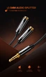 Кабель UGREEN AV134 3.5mm Male to 2x3.5mm Female 20cm Black (20816) - зображення 5
