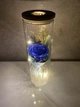 Троянда у скляній прозорій колбі Just for You квітка з LED підсвічуванням 25 см Синя (Rose-S1) - зображення 9