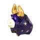 Фігурка гіпсова Netsuke Бичок Золоті Зірочки Золоті Ріжки Ручний Розпис 5,5x5,7x4 см Фіолетовий (25531) - изображение 1
