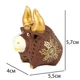 Фигурка гипсовая Netsuke Бычок Золотые рожки Золотое солнце Ручная Роспись 5,5x5,7x4 см Коричневый (25509) - изображение 6